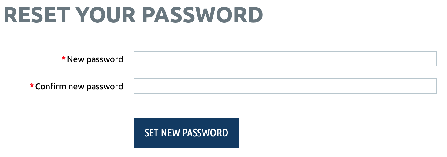Screenshot of Step 3: Reset Your Password page
